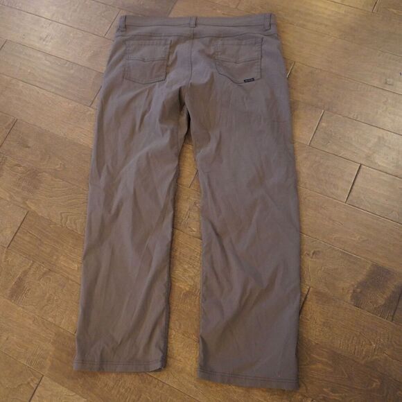 PRANA BRION SLIM FIT Mens 40x32 Brown Stretch Straight Outdoor Hiking Pants - Picture 2 of 5